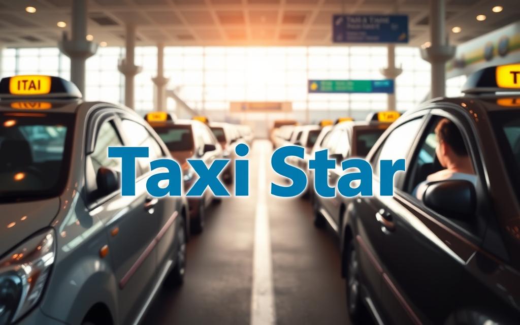 A well-lit, high-quality photograph of a side-by-side comparison of Taxi Star and other leading taxi companies at Cam Ranh Airport. The image should feature the Taxi Star logo prominently in the foreground, with other taxis and airport infrastructure visible in the background. The lighting should be natural and warm, creating a welcoming and professional atmosphere. The perspective should be slightly elevated, allowing the viewer to see the full scale of the scene. The image should convey a sense of reliability, efficiency, and customer service that the Taxi Star brand represents. A well-lit, high-quality photograph of a side-by-side comparison of Taxi Star and other leading taxi companies at Cam Ranh Airport. The image should feature the Taxi Star logo prominently in the foreground, with other taxis and airport infrastructure visible in the background. The lighting should be natural and warm, creating a welcoming and professional atmosphere. The perspective should be slightly elevated, allowing the viewer to see the full scale of the scene. The image should convey a sense of reliability, efficiency, and customer service that the Taxi Star brand represents.